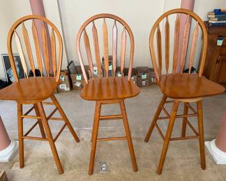 Three Swivel Bar Stools 