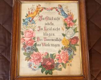Vintage Framed German Print