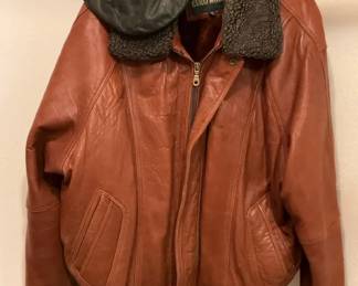Leather Coat Hat