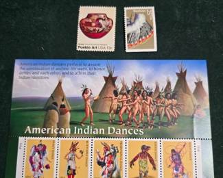 Small Lot of Native American Themed Unused Stamps 
