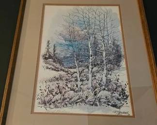 Winter Scene Print by R Aroinois