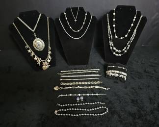 Silver Tone Necklaces, Bracelets More