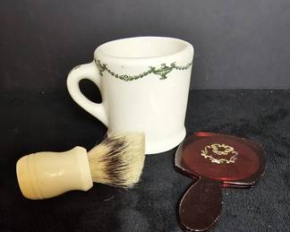 Vintage Shaving Cup, Brush Mirror 