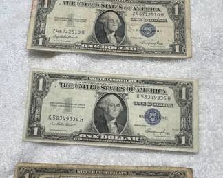 $1 Silver Certificate Bills Lot of 4 