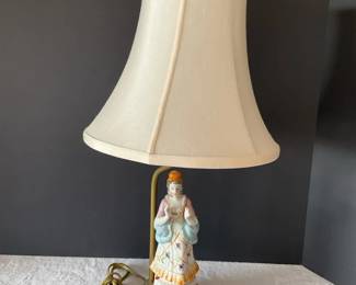 Vintage Victorian Style Porcelain Lady Lamp