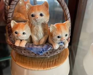 Ceramic Kittens in Rotating Music Box