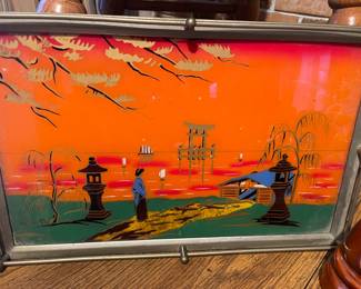 Art Deco style Serving Tray--Reverse Paint!