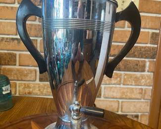 Art Deco Style Percolator w/Bakelite Handles & Spigot & Original Cord