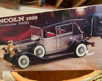 Neat Unused Transistor Radio--1928 Lincoln Auto in Original Box!