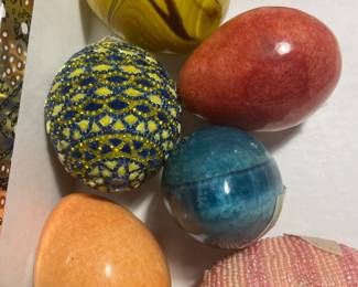 Vintage, Solid Marble and Beaded Easter Eggs