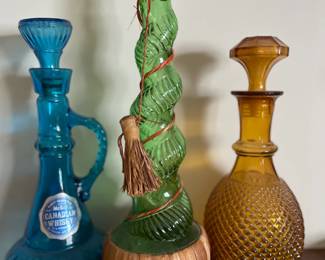 Vintage Colorful Liquor Bottles