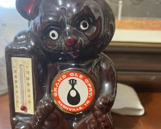 Vintage GRAND OLE OPRY Nashville TN. Coin Bank & Thermometer Ceramic Bear! 1960/70's?