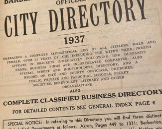 Historical! w/ Complete Classified Business Directory=Awesome Akron!!