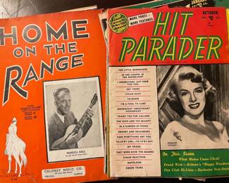 Vintage 1930/40's Sheet Music & "Hit Parader" Magazines