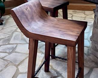 Wooden Low Back Barstools