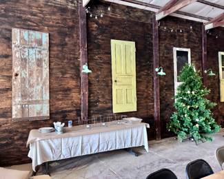 Antique Doors and Newer Christmas Tree