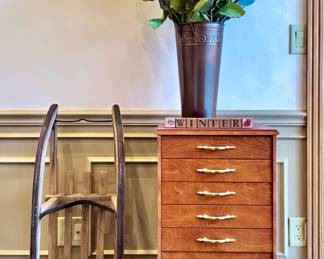 Sheet Music Storage Cabinet and Antique Sleigh