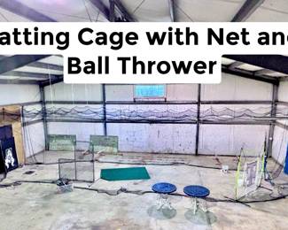 HUGE Batting Cage with Ball Thrower, Netting and Accessories 