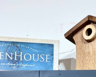 Greenhouse Sign and Birdhouse