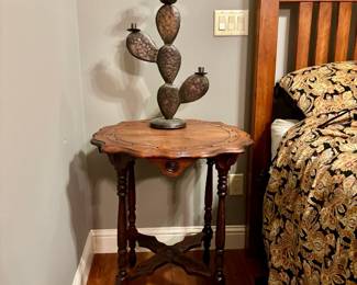 Cactus Statue and Antique Table