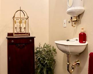 Antique Mahogany Music Cabinet and Décor (Sink not for sale)