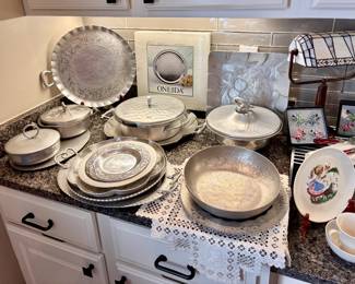 Vintage Hammered Aluminum Serving Pieces