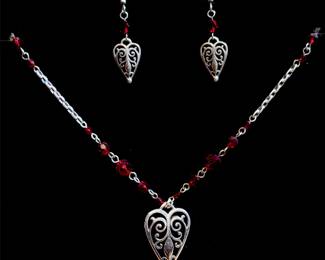 Brighton Milas Heart Necklace and Earrings Set  / Jewelry