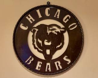 Metal Cut Out Chicago Bears Baseball Signs