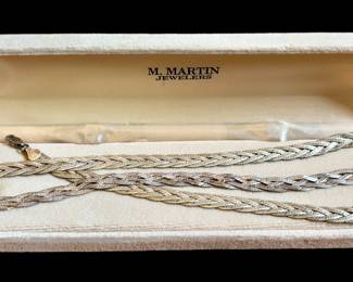 .925 Sterling Silver Necklace and Bracelet Set  / Sterling Jewelry