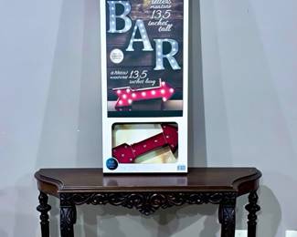 Antique Table and Bar Sign