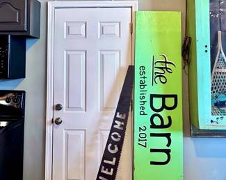 Wooden Barn Sign, Saw Sign and Bath Sign