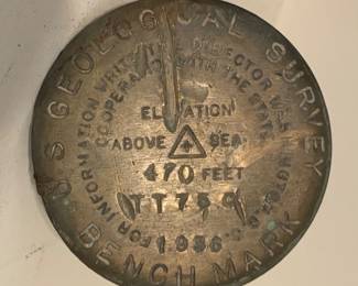 1936 U.S. Geological Survey brass benchmark disk