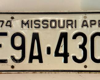 1974 License Plate