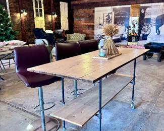 Barstools, Repurposed Antique Door Bar / Kitchen Island