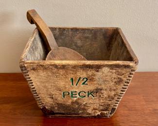 1/2 Peck Wooden Bowl