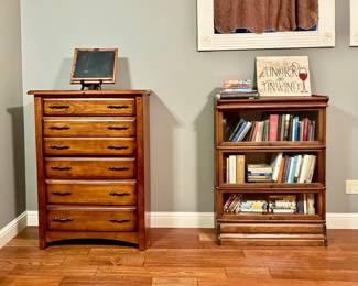 Dresser / Chest of Drawers and Lawyers Bookcase