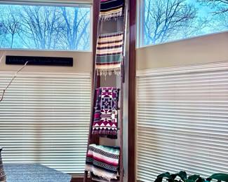 Tall Vintage Orchard Ladder and Southwest Blankets