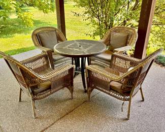 Wicker Chairs and Cast Iron Table from thee Rascals Stadium ( Located in building #2 on the property)