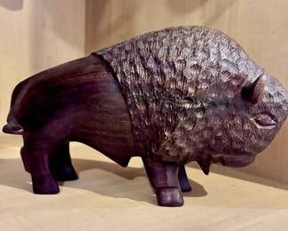 Carved Wooden Buffalo