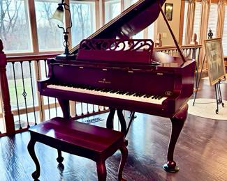 Baby Grand Piano with Piano Stool
