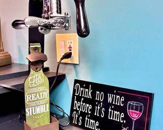 Bar Top Wine Bottle Opener and Wine Décor 