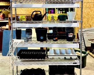 Greenhouse Lights with Chrome Shelf ( Located in building #2 on the property)