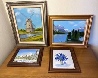 Four Paintings On Wood