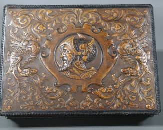 Leather Tooled Cigar Box