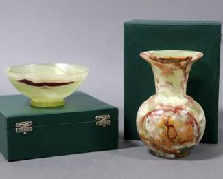Onyx Vase and Bowl