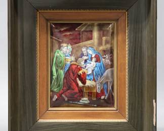 Nativity "Limoges" Signed Soustrl