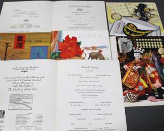 1960's Cruise Menu from US President Named Ships