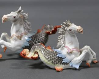Porcelain Hippocampus Figurines