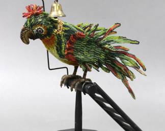 Vintage Glass Beaded Parrot
