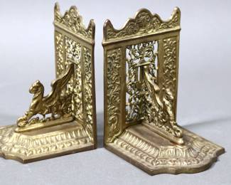 Brass Griffin Bookends